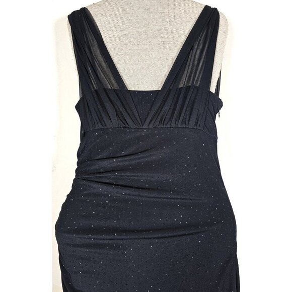 Betsy & Adam by Linda Bernell Size 6 - Black Stretch Sparkle Formal Prom Dress - Picture 6 of 9